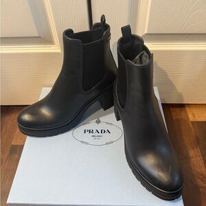 Prada Black Chelsea Boots Size 38